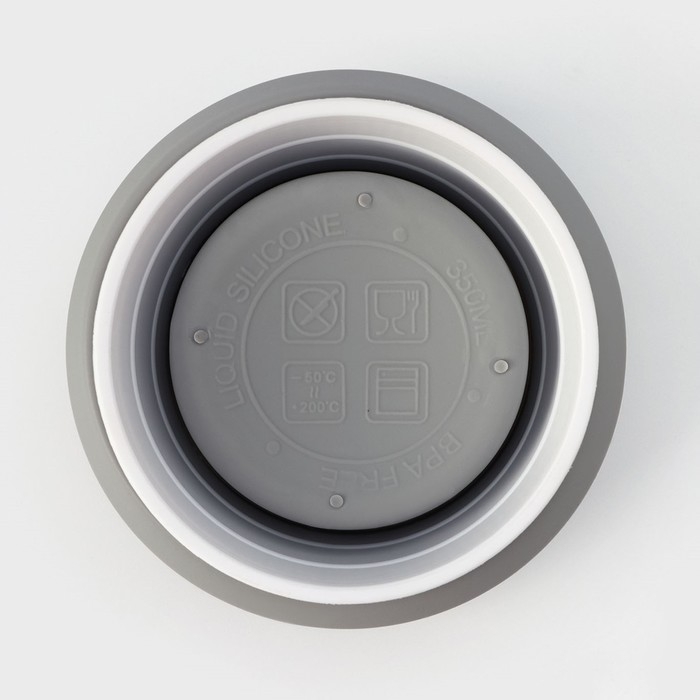 Стакан складной с крышкой Доляна &laquo;С собой&raquo;, 350 мл, 8,5&times;14 см, цвет серый