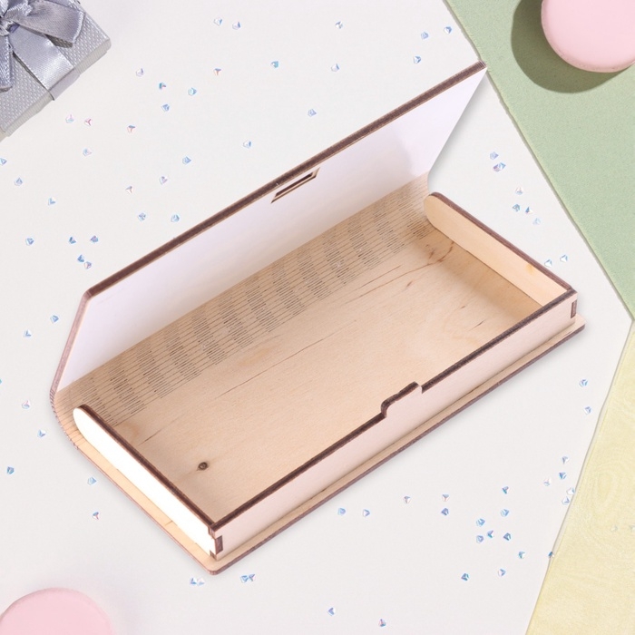 Конверт деревянный &laquo;С Днём Рождения!&raquo; синий фон, 8,3&times;17 см