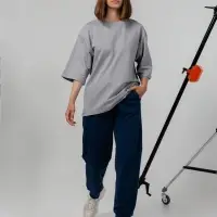 Футболка оверсайз унисекс Kosmos 2.0, светло-серая, размер M/L