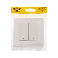 Выключатель TOT Glossy Glass, 10 А, 2 клавиши, с подсветкой, скрытый, стекло, белый Выключатель TOT Glossy Glass, 10 А, 2 клавиши, с подсветкой, скрытый, стекло, белый