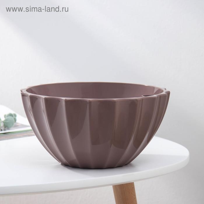 Кашпо для цветов с автополивом «Ракушка», 2,4 л, d=22см, h=10,5 см, цвет мокко Кашпо для цветов с автополивом «Ракушка», 2,4 л, d=22см, h=10,5 см, цвет мокко