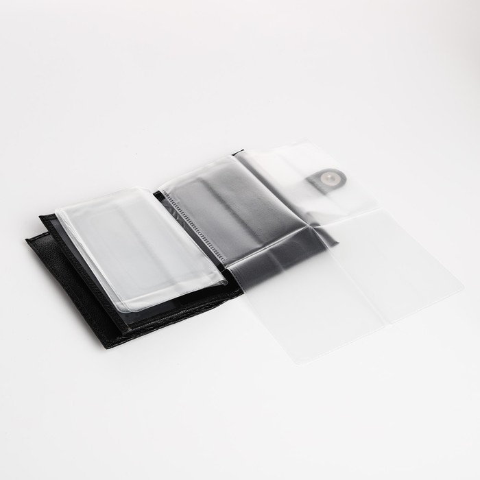 Обложка для документов 2 в 1: автодокументы, паспорт, цвет чёрный Обложка для документов 2 в 1: автодокументы, паспорт, цвет чёрный