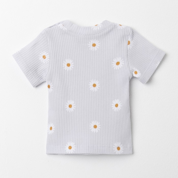 Футболка Крошка Я Ромашка, рост 62-68 см, серый