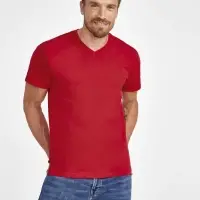 Футболка мужская с V-обр. вырезом Victory 150 красная, размер M