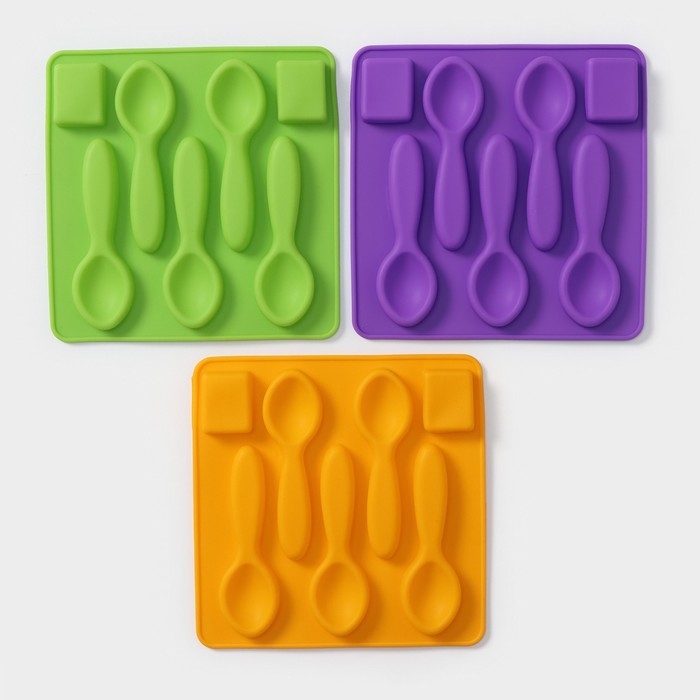 Форма для шоколада Доляна &laquo;Ложки большие&raquo;, силикон, 17&times;1,2 см, 5 ячеек, цвет МИКС