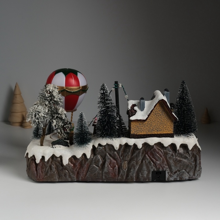 Сувенир пластик световой Сувенир пластик световой "Воздушный шар у катка" крутится 35х20х19 см