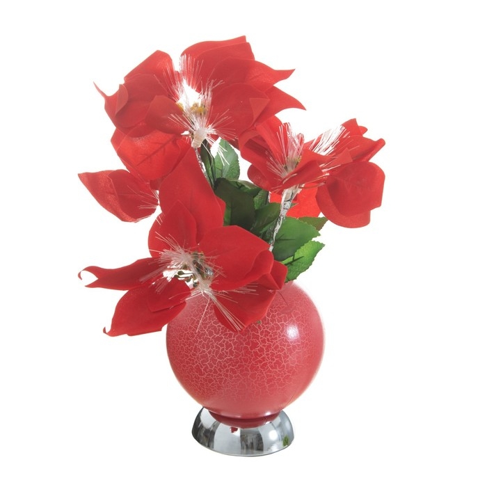 Ночник "Пуансеттия" 9хLED 4000К красный 15х15х40см RISALUX