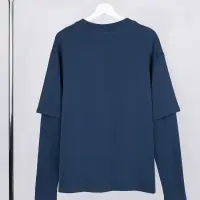 Футболка оверсайз с двойным рукавом Kosmos, темно-синяя, размер XS/S