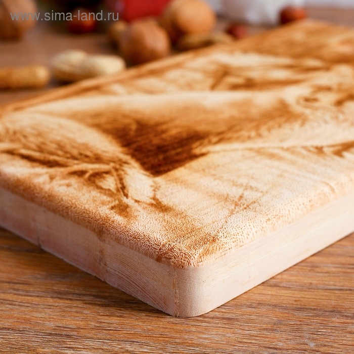 Доска из массива кедра &laquo;Лиса&raquo;, прямоугольная, 18 &times; 28 см