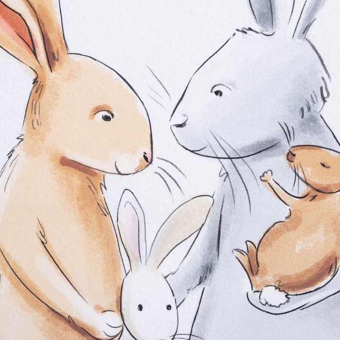 Полотенце Полотенце "Этель" Зайчики 40х73 см, 100% хл, саржа 190 гр/м2