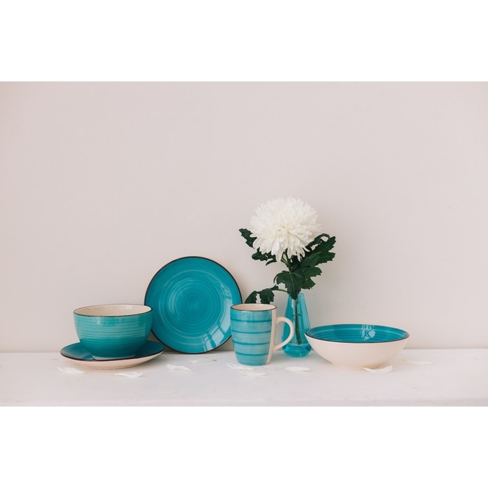 Кружка керамическая Доляна «Морской мир», 360 мл, цвет голубой Кружка керамическая Доляна «Морской мир», 360 мл, цвет голубой