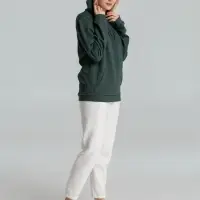 Толстовка с капюшоном унисекс Hoodie, темно-зеленый меланж, размер XS