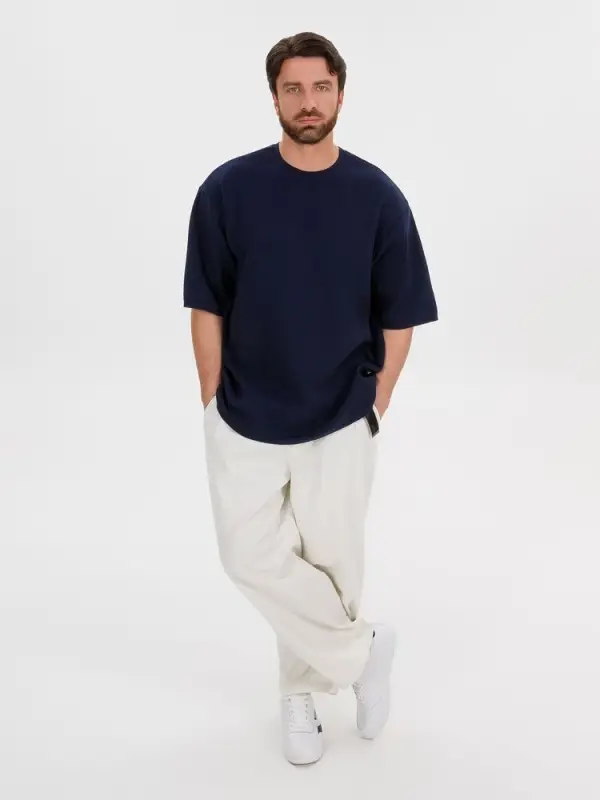 Джемпер с коротким рукавом Siluetti Volumica, темно-синий, размер XL/XXL Джемпер с коротким рукавом Siluetti Volumica, темно-синий, размер XL/XXL