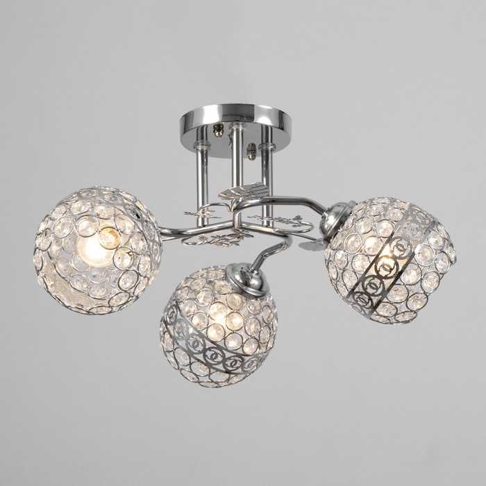 Люстра Люстра "Роксана" 3хЕ27 40Вт хром 58х58х27 см BayerLux