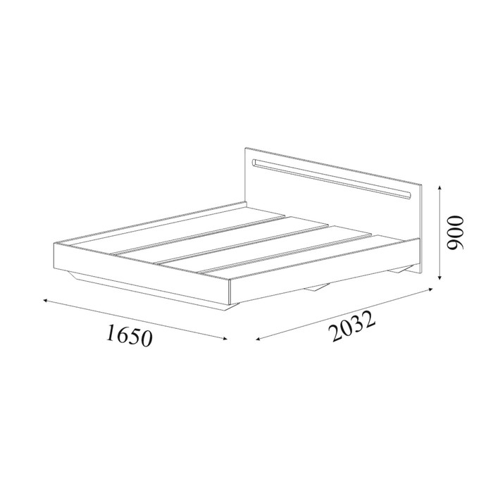 Кровать двуспальная "Хлоя",  с/м 1600х2000, 1642х2032х900, Белый глянец МДФ/ Белый ЛДСП