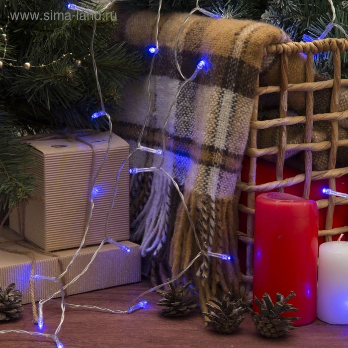 Гирлянда «Нить» 4 м, IP20, прозрачная нить, 40 LED, 2 режима, батарейки AAх3 (нет в комплекте), свечение аквамарин Гирлянда «Нить» 4 м, IP20, прозрачная нить, 40 LED, 2 режима, батарейки AAх3 (нет в комплекте), свечение аквамарин