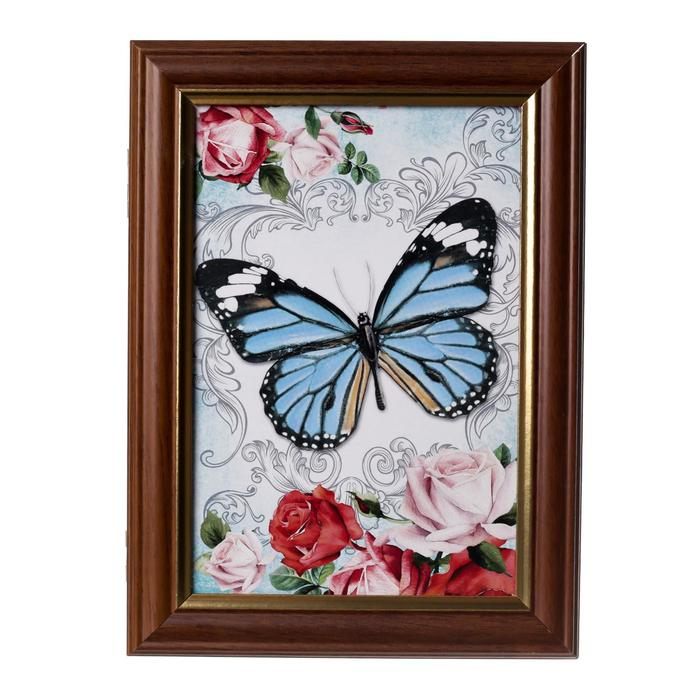 Ключница "Бабочка" орех 15х21 см