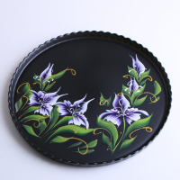 Набор для сока с подносом "Ирис" художественная роспись, 6 стаканов 1250/200 мл Набор для сока с подносом "Ирис" художественная роспись, 6 стаканов 1250/200 мл