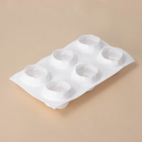 Форма для муссовых десертов и выпечки Доляна &laquo;Розы&raquo;, 30&times;17,5&times;6 см, 6 ячеек (6,5&times;6,8 см), цвет белый