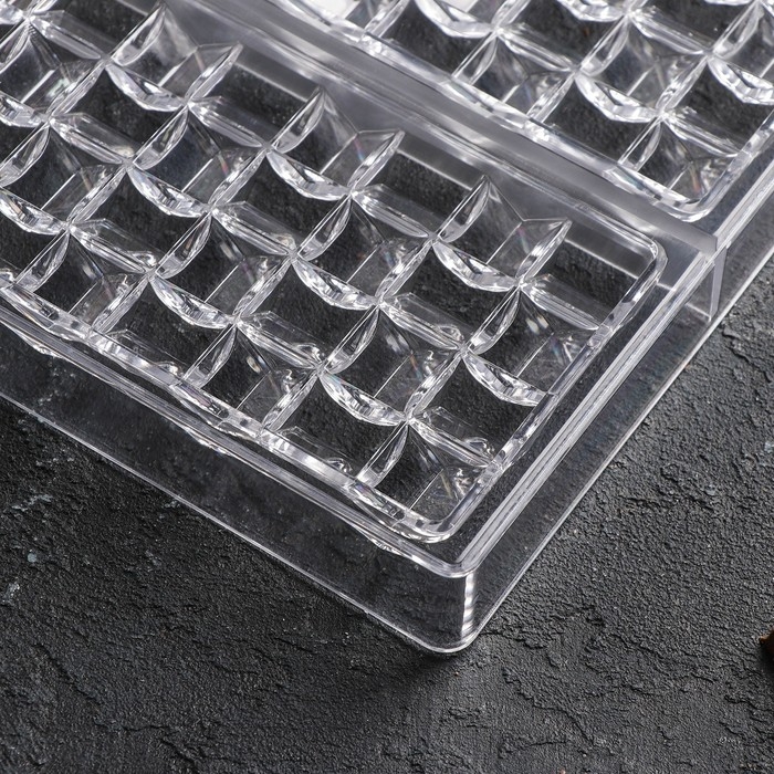 Форма для шоколада KONFINETTA &laquo;Инфинити&raquo;, 27,5&times;17,5&times;2,5 см, 3 ячейки 15,3&times;7,5&times;0,8 см, цвет прозрачный