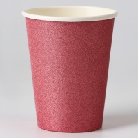 Стаканы бумажные &laquo;Блёстки&raquo;, 6 шт., цвет бордовый
