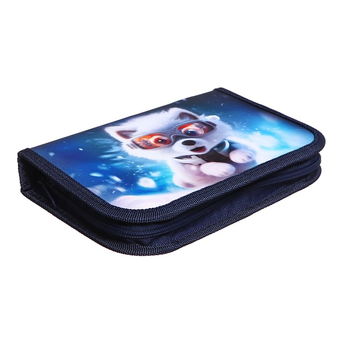 Пенал 1 секция, 130 х 210 х 40 мм, 2 откидные планки, тканевый, Calligrata TOP, Content Пенал 1 секция, 130 х 210 х 40 мм, 2 откидные планки, тканевый, Calligrata TOP, Content "Супер песик"