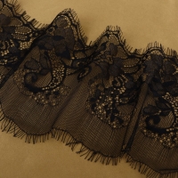 Кружево реснички, 160 мм × 3 ± 0,5 м, цвет чёрный Кружево реснички, 160 мм × 3 ± 0,5 м, цвет чёрный