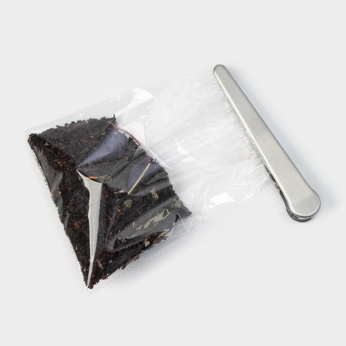 Зажим для пакета Magistro «Крокодил», 11,5 см, нержавеющая сталь, серебристый Зажим для пакета Magistro «Крокодил», 11,5 см, нержавеющая сталь, серебристый