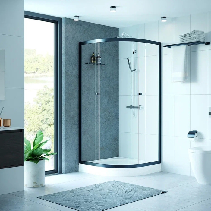 Душевое ограждение Domani-Spa Delight 99 V1.2,прозрачное стекло,поддон 15 см,90х90см,графит Душевое ограждение Domani-Spa Delight 99 V1.2,прозрачное стекло,поддон 15 см,90х90см,графит