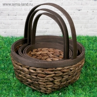 Набор корзин плетеных, 3 шт, 26,5&times;13.5/31.5 см, 22&times;12,5/24,5 см, 19&times;10,5/24,5 см