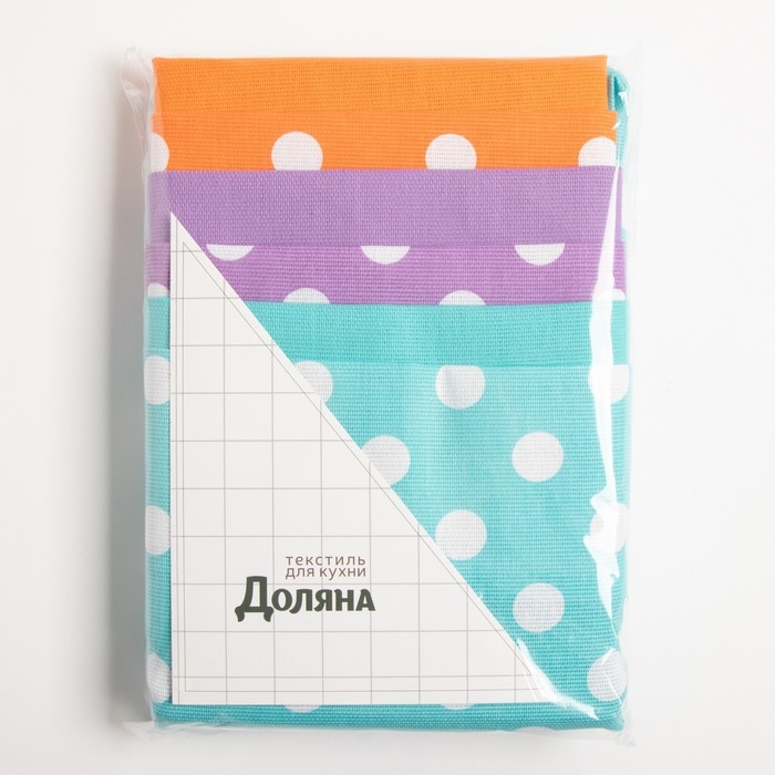 Набор кухонных полотенец Доляна &laquo;Ягодный микс&raquo;, 35х60 см - 6 шт, 100% хлопок, рогожка 165 г/м2