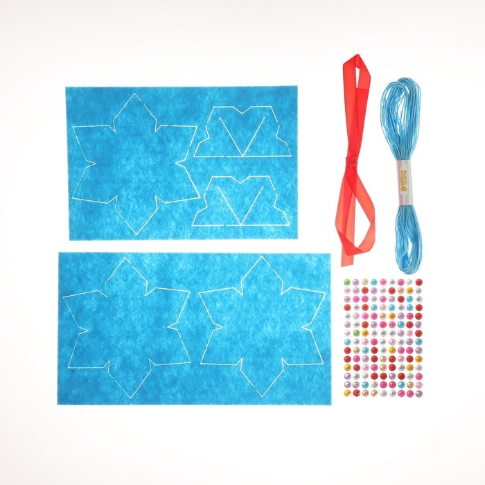 Фигурка из фетра на новый год своими руками &laquo;Снежинка&raquo;, новогодний набор для творчества