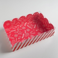 Коробка подарочная с PVC крышкой &laquo;Подарок&raquo;, 20 х 30 х 8 см, Новый год