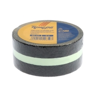 Лента клейкая ТУНДРА, противоскользящая, с фотолюминесцентной полосой, черная 50 мм х 5 м Лента клейкая ТУНДРА, противоскользящая, с фотолюминесцентной полосой, черная 50 мм х 5 м