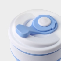 Стакан складной с крышкой Доляна &laquo;С собой&raquo;, 350 мл, 8,5&times;14 см, цвет голубой