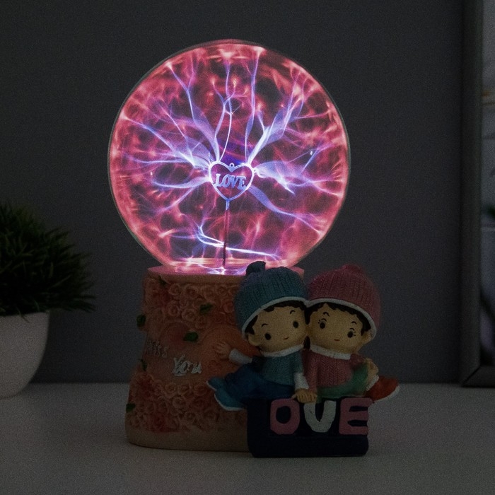 Плазменный шар Плазменный шар "Взаимная любовь" цветной 13х11х19 см RISALUX