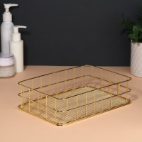 Органайзер для хранения косметических принадлежностей «РАФАЭЛЬ», 24,5 × 16,5 × 6,5 см, цвет золотистый Органайзер для хранения косметических принадлежностей «РАФАЭЛЬ», 24,5 × 16,5 × 6,5 см, цвет золотистый