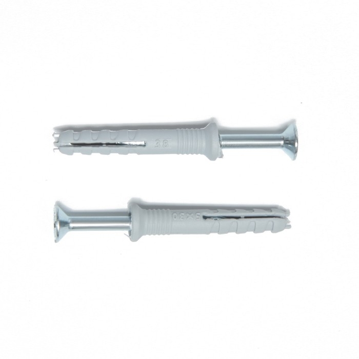 Дюбель-гвоздь "ТУНДРА", распорный, нейлоновый, потайная манжета, 5х30 мм, 100 шт