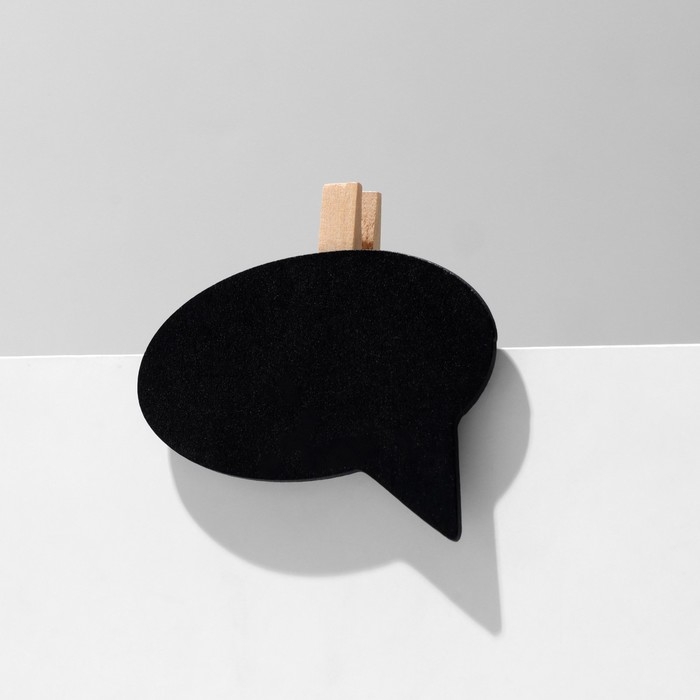 Меловой ценник на прищепке «Овал», 4 шт. в наборе, 1,5×6×6 см, цвет чёрный Меловой ценник на прищепке «Овал», 4 шт. в наборе, 1,5×6×6 см, цвет чёрный