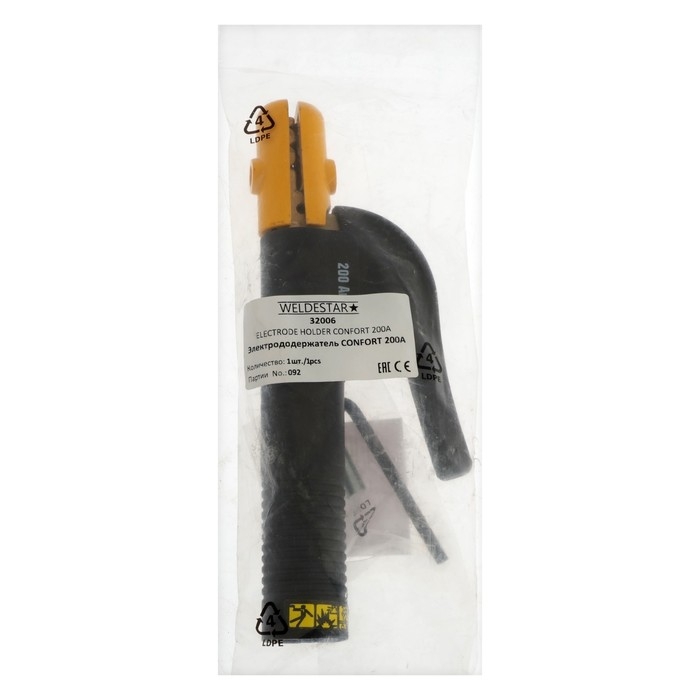Электрододержатель WELDESTAR CONFORT 200, 200 А, кабель 35 мм, 1.5 - 5 мм Электрододержатель WELDESTAR CONFORT 200, 200 А, кабель 35 мм, 1.5 - 5 мм