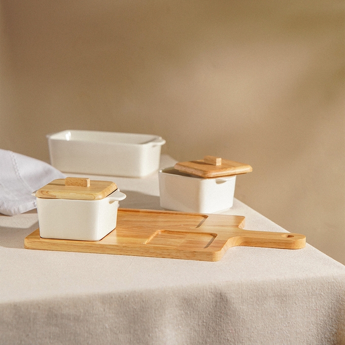 Набор для подачи блюд фарфорвый SL Home &laquo;Тренто&raquo; на подставке, 4 предмета: 3 ёмкости 500/250 мл, подставка