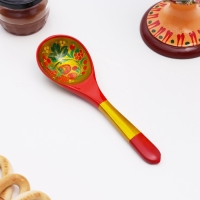 Ложка «Ягодка», салатная, 6×21, хохлома, МИКС Ложка «Ягодка», салатная, 6×21, хохлома, МИКС