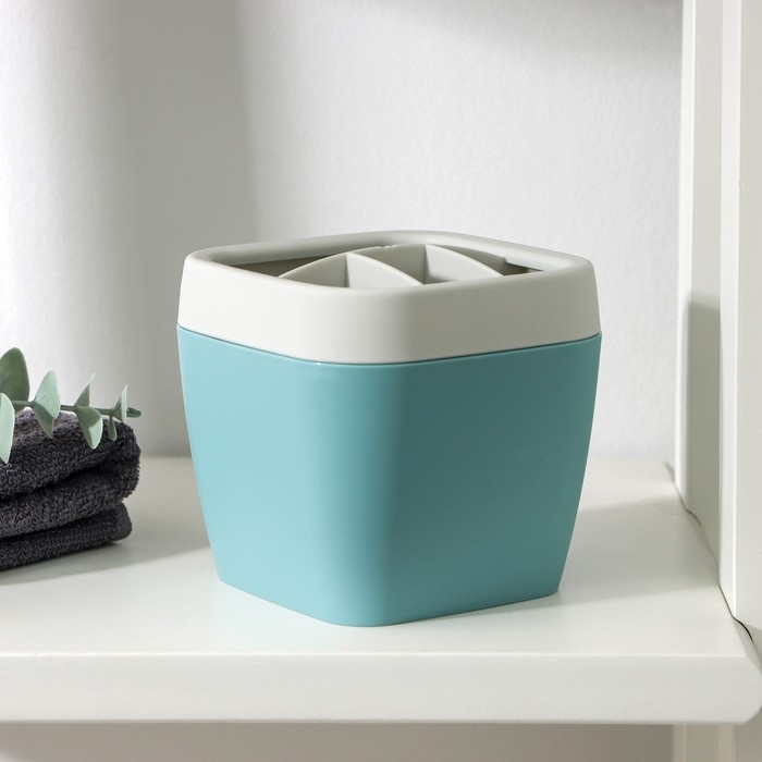 Подставка для зубных щёток «Эллиса», цвет бирюзовый Подставка для зубных щёток «Эллиса», цвет бирюзовый