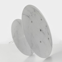 Этажерка-фруктовница стеклянная Доляна &laquo;Мрамор&raquo;, d=21 см, d=30 см, 2 яруса, цвет белый