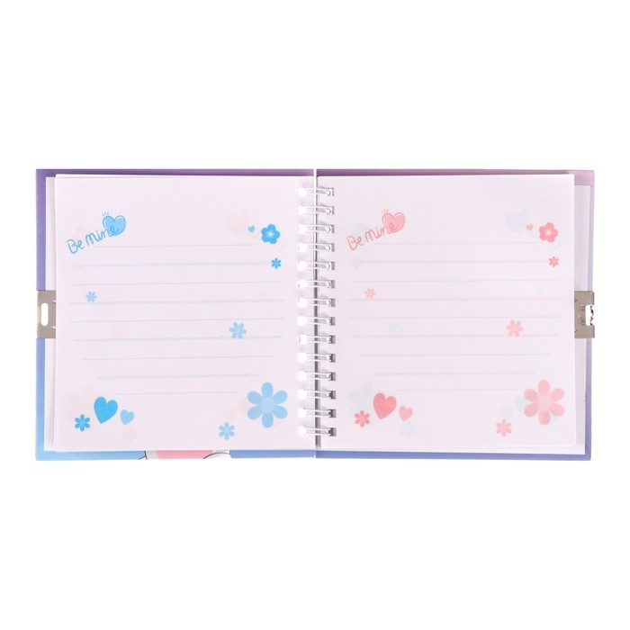 Записная книжка подарочная на замочке, А6, 45 листов, в линейку, "Зайка"