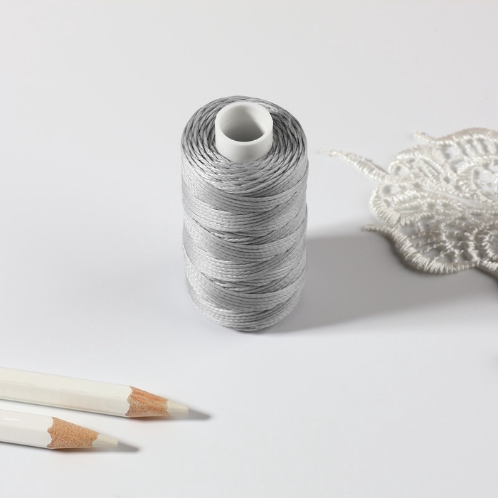 Нитки вощёные, плоские, 210D/16, 1 мм, 50 &plusmn; 2 м, цвет серый