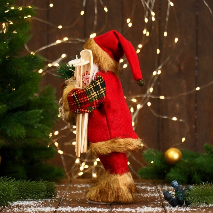 Дед Мороз Дед Мороз "С мешком и лыжами" 30 см