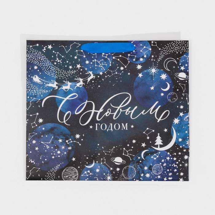 Пакет подарочный новогодний ламинированный «Волшебная ночь», M 30 х 26 х 9 см, Новый год Пакет подарочный новогодний ламинированный «Волшебная ночь», M 30 х 26 х 9 см, Новый год