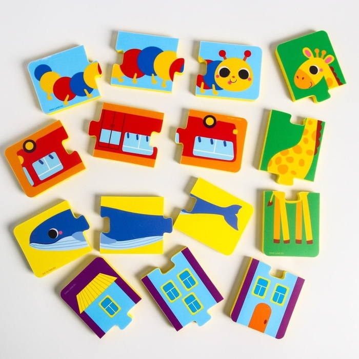 Мягкий пазл для малышей &laquo;Веселая логика&raquo;, 5 пазлов, виды МИКС, Крошка Я