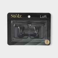 Крючки самоклеящиеся Stölz «Квадрат», 2 шт, металл, цвет чёрный Крючки самоклеящиеся Stölz «Квадрат», 2 шт, металл, цвет чёрный